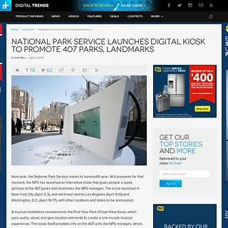 Digital Trends - National Park Service launches digital kiosk to promote 407 parks, landmarks Digital Trends - National Park Service launches digital kiosk to promote 407 parks, landmarks