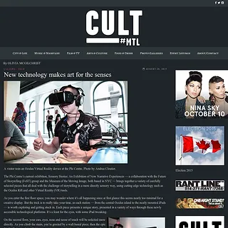 Cult MTL - New technology makes art for the senses Cult MTL - New technology makes art for the senses