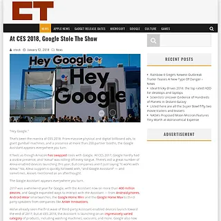 Technology News, latest technology information, all about technology - At CES 2018, Google Stole The Show - Technology News, latest technology information, all about technology