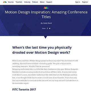School of Motion - Motion Design Inspiration: Amazing Conference Titles