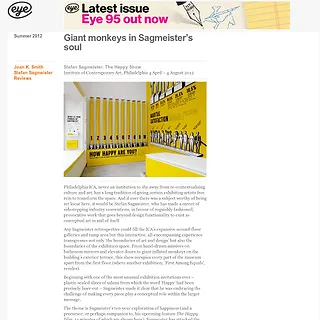 Eye Magazine - Giant monkeys in Sagmeister’s soul Eye Magazine - Giant monkeys in Sagmeister’s soul