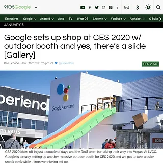 9to5Google - Google sets up CES 2020 outdoor booth complete w/ slide - 9to5Google