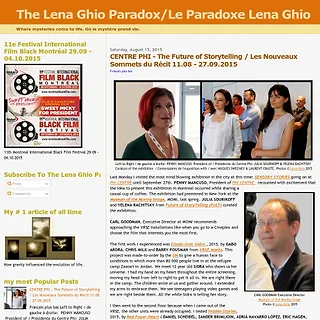 The Lena Ghio Paradox/Le Paradoxe Lena Ghio - CENTRE PHI - The Future of Storytelling / Les Nouveaux Sommets du Récit 11.08 - 27.09.2015 The Lena Ghio Paradox/Le Paradoxe Lena Ghio - CENTRE PHI - The Future of Storytelling / Les Nouveaux Sommets du Récit 11.08 - 27.09.2015