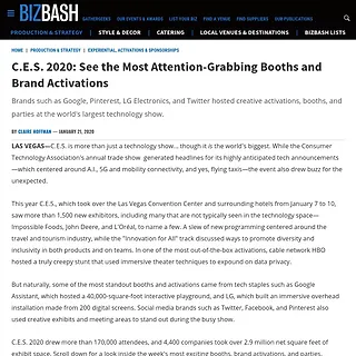 BizBash - C.E.S. 2020: See the Most Attention-Grabbing Brand Activations From Google, Pinterest, LG, and More