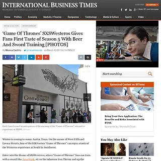 International Business Times - ‘Game Of Thrones’ SXSWesteros Gives Fans First Taste of Season 5 With Beer And Sword Training