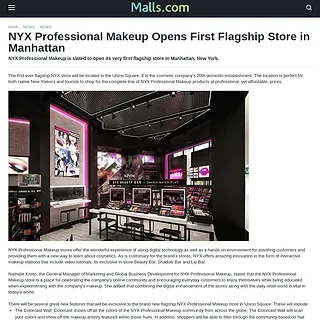 Malls.Com - NYX Professional Makeup Opens First Flagship Store in Manhattan