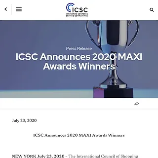 ICSC - ICSC 2020 MAXI Awards Winners